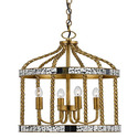French Gold Finish Antique Mirror Metal Pendant Lighting 40W X 4 - Cal Lighting Thumbnail - 1