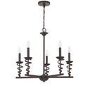 Cal Lighting Rustic 5-Light Chandelier with Edison Bulbs Thumbnail - 1