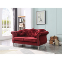 Hollywood Button Tufted Loveseat with Throw Pillows  Thumbnail - 1
