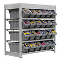King's Rack 4-Tier Metal Organizer Shelving Rack with 24 Bins in Gray Thumbnail - 1