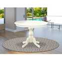 Modern Dining Table Linen White Finish Pedestal Legs Thumbnail - 1