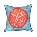 Indoor/Outdoor Blue Sand Dollar Coral Patterned Pillow 18x18 - Betsy Drake Interiors Thumbnail - 1