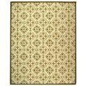 Large Ivory Green Wool Pile Transitional Rectangle Rugs 9x7 Feet - Safavieh Thumbnail - 1