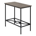 2 Tier Metal Accent Table Dark Taupe Finish Contemporary Style Thumbnail - 1