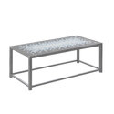 Gray/Blue Coffee Tables Metal Hammered Silver 42 L Rectangular Thumbnail - 1