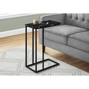 Monarch Specialties Accent Table, C-shaped, End, Side, Snack, Living Room, Bedroom, Metal, Laminate, Black Marble Look, Contemporary, Modern Thumbnail - 1