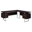 Taupe L-Shaped Computer Desk with Storage and Contemporary Design Thumbnail - 1