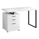 White and Black Contemporary Computer Desk with Storage Thumbnail - 1