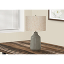 Monarch Specialties Lighting, 24"h, Table Lamp, Grey Concrete, Beige Shade, Contemporary Thumbnail - 1
