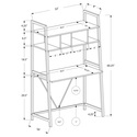 Monarch Specialties Computer Desk, Home Office, Laptop, Leaning, Storage Shelves, Work, Metal, Laminate, White, Contemporary, Modern Thumbnail - 1