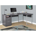 Grey Modern L-Shaped Computer Desk with Storage Thumbnail - 1