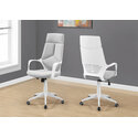Adjustable Height Swivel Ergonomic Office Chair White Grey Thumbnail - 1