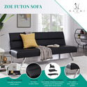 Naomi Home Zoe Convertible Folding Futon Sofa Bed Thumbnail - 1