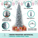 Naomi Home Snow Frosted Artificial Spruce Christmas Tree Thumbnail - 1