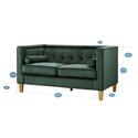 Audrey Velvet Tufted Tuxedo Arm Loveseat Thumbnail - 1