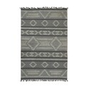 EORC Gray Handmade Polyester Transitional Outdoor Durrie Rug, 5' x 7'6 Thumbnail - 1