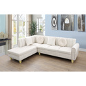 LIFESTYLE Modern Linen Modular Sectional Sofa - 6 Seats, White Thumbnail - 1