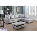 Lifestyle Furnitures L-Shaped Sectional Sofa - Silver White Living Room Furniture Thumbnail - 1