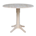 International Concepts 42" Round Dual Drop Leaf Pedestal Table - 36.3"H, Unfinished Thumbnail - 1