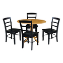 International Concepts 42 in. Dual Drop Leaf Table with 4 Ladder Back Dining Chairs - 5 Piece Dining Set Thumbnail - 1