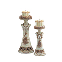 ORE International Vintage Rose 2-in-1 Candle Holders - Elegant Home Decor Thumbnail - 1