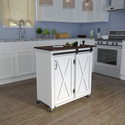 Farmhouse Kitchen Cart w/ Barn Door Storage 35W x 18D - SEI Thumbnail - 1
