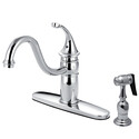 Georgian Style Kitchen Faucet with Brass Sprayer and Polished Chrome Finish - Kingston Brass Thumbnail - 1