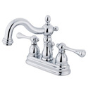 Kingston Brass Heritage Two Handle 4" Centerset Lavatory Faucet with Retail Pop-up Thumbnail - 1