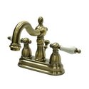 Vintage Brass Centerset Lavatory Faucet 2 Handles 4 Valve Included - Kingston Brass Thumbnail - 1