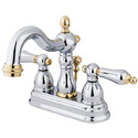 Kingston Brass Heritage Two Handle 4" Centerset Lavatory Faucet with Retail Pop-up Thumbnail - 1