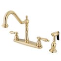 Kingston Brass Heritage 8" Center Kitchen Faucet with Brass Sprayer Thumbnail - 1