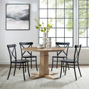 Crosley Joanna 5Pc Rustic Brown Round Table Dining Set Thumbnail - 1