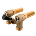 Dual Outlet Brass Washing Machine Shut Off Valve 1/2 MIP x 3/4 Hose Thread - Kingston Brass Thumbnail - 1