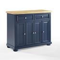 Crosley Madison Kitchen Island Cart with 2 Large Storage Drawers, Navy Thumbnail - 1