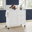 Kitchen Island Cart with Stone Top - Portable Kitchen Storage Island, Modern Kitchen Furniture Thumbnail - 1
