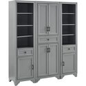 Crosley Tara 3 Piece Pantry Set Distressed Gray - Pantry & 2 Linen Cabinets Thumbnail - 1