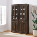 Crosley Stanton 2Pc Glass Door Kitchen Storage Pantry Cabinet Set Thumbnail - 1