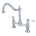 Kingston Brass Heritage Double Handle 8" Center Bridge Kitchen Faucet Thumbnail - 1