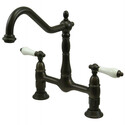 Kingston Brass KS1175PL Heritage Kitchen Bridge Faucet, Oil Rubbed Bronze Thumbnail - 1