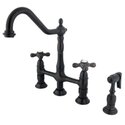 Oil Rubbed Bronze Deck Mount Kitchen Faucet With Side Sprayer - Kingston Brass Thumbnail - 1