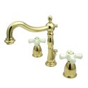 Kingston Brass Heritage Two Handle 8" to 14" Widespread Lavatory Faucet with Brass Pop-up Thumbnail - 1
