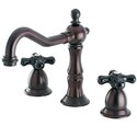 Kingston Brass Heritage Onyx Widespread Lavatory Faucet With Black Porcelain Cross Handle, Oil Rubbed Bronze Thumbnail - 1