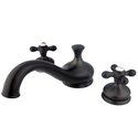 Roman Tub Faucet Oil Rubbed Bronze Brass Construction 2 Handle Deck Mount - Kingston Brass Thumbnail - 1