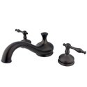 Roman Tub Faucet Brass Oil Rubbed Bronze Two Handle Deck Mounted - Kingston Brass Thumbnail - 1
