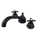 Vintage Brass Roman Tub Faucet Oil Rubbed Bronze Two Handles - Kingston Brass Thumbnail - 1