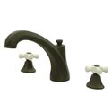 Kingston Brass Metropolitan Roman Tub Filler with Porcelain Cross Handles Thumbnail - 1