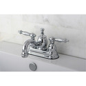 Kingston Brass 4" Centerset Lavatory Faucet with Heritage Spout and Metal Lever Handle, Satin Nickel Thumbnail - 1