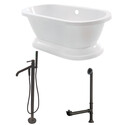 Acrylic Pedestal Tub 67 - Inch White Oil Rubbed Bronze Faucet Combo - Kingston Brass Thumbnail - 1