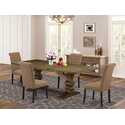 5 Piece Dining Set - Rectangle Table & 4 Linen Chairs - OJCommerce.com