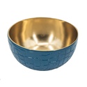 A&B Home Crocodile Textured Aluminum Bowl - 9.5"Dia. - Blue Thumbnail - 1